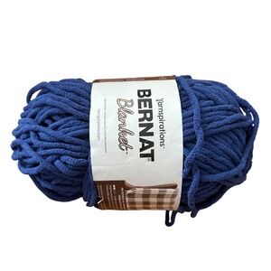 Bernat Blanket Yarn Lapis Blue Super Bulky 6 Chenille 10.5oz 300g 220yds